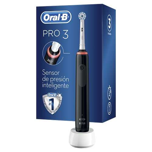 Oral-B Pro 3 3000 Cepillo Eléctrico de Dientes + 1 Mango con Sensor de Presión Visible, 1 Cabezal de Recambio