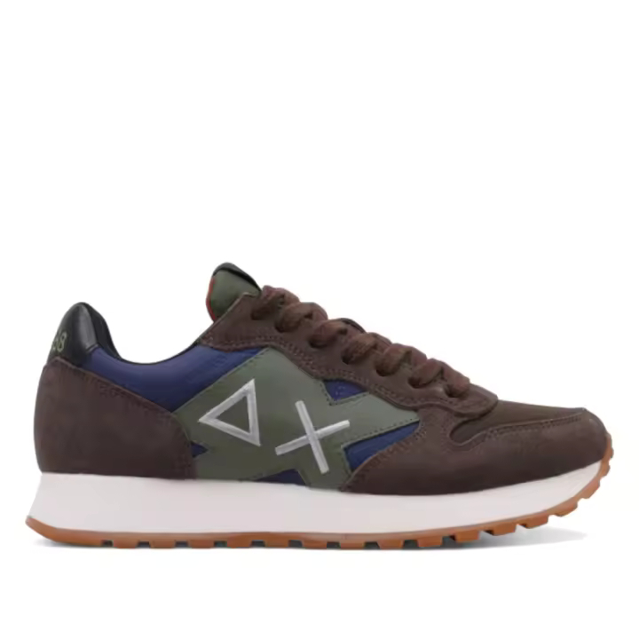 Zapatillas deportivas Sun68 jacki bicolor brown nylon con suede Tallas 40-41-43