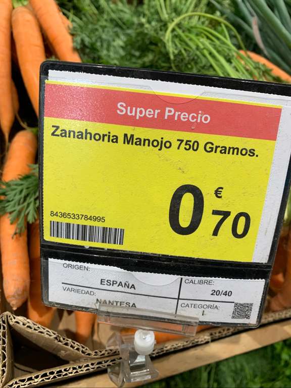 Manojo Zanahoria - Carrefour Rivas | [ 0,93€ / KG ]
