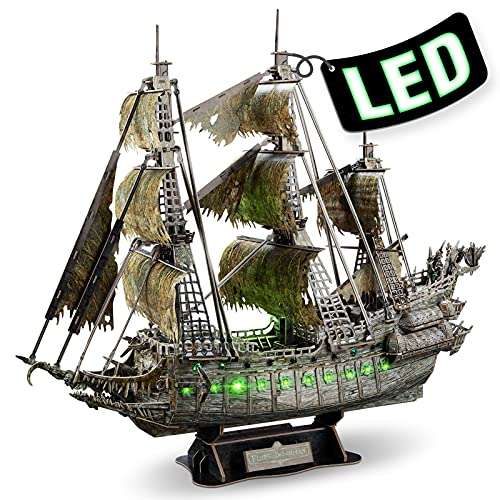 Puzzle 3D - "Holandés Errante" Barco Pirata (Con iluminación LED)