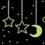 100 Piezas Luminoso Pegatinas de Pared 1 Luna + 99 Estrellas Fluorescente Pegatinas de Plástico de Pared