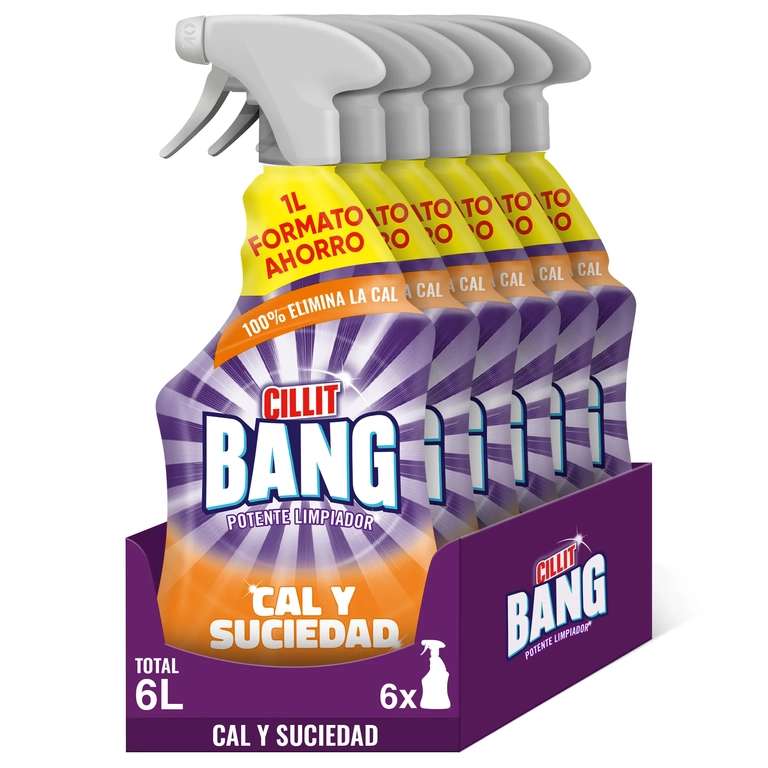 Cillit Bang - Spray Limpiador Cal y Suciedad, para Baño - 1 L, pack 6 unidades