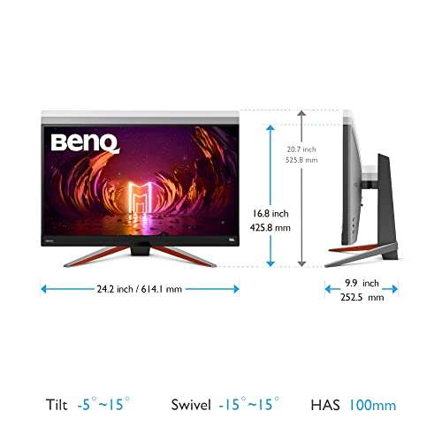 BenQ MOBIUZ EX2710Q Monitor Gaming (27 pulgadas, IPS, 2K, 165 Hz 1ms HDR 400, FreeSync Premium, 144 Hz compatible)