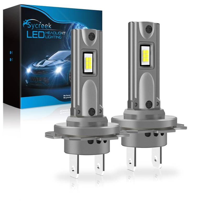 Sycreek H7 LED H18 24000LM 90W, Bombilla LED H7 1:1 Mini Design 6500K Blanco Frío, Kit de Conversión Halógeno, Coche o Moto 12V