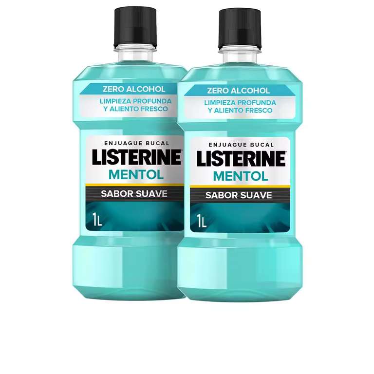 x2 Higiene Listerine MENTOL SUAVE 0% ENJUAGUE BUCAL LOTE