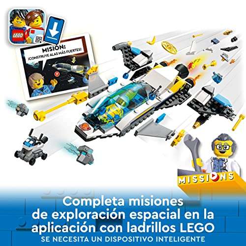LEGO 60354 City Misiones de Exploración Espacial de Marte, Juguete Digital e Interactivo de Aventuras, + 6 años, Coche Lunar