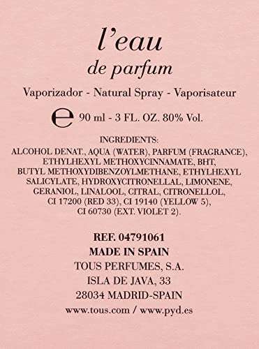Eau de Parfum Tous para Mujer Fragancia Floral Amaderada 90 ml 21 €
