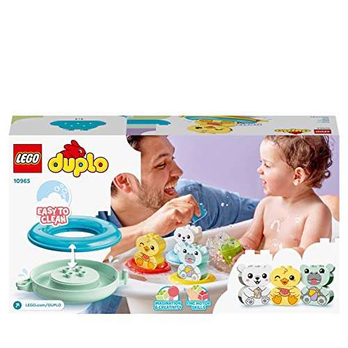 LEGO 10965 Duplo Diversión en el Baño: Tren de los Animales Flotante, Juguetes para la Bañera y de Agua, Patito y Oso Polar