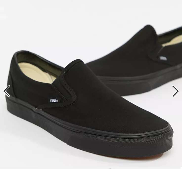 Zapatillas Vans Classic negras sin cierres ( muchas tallas desde la 36 hasta la 47) / también modelo a cuadros negro y gris