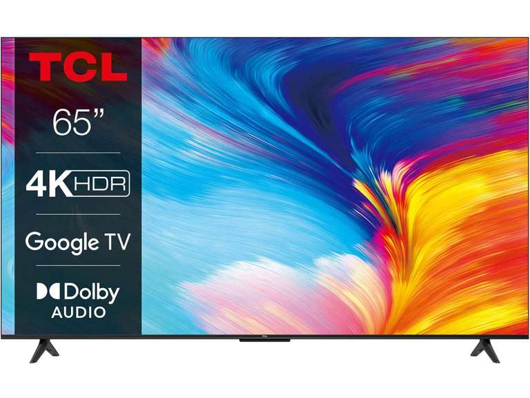 TV LED 65" - TCL 65P635, LCD, 4K HDR TV, Google TV, Control por voz, Smart TV, Dolby Audio, HDR10, Negro