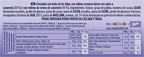 3x Milka Tableta de Chocolate con Leche de los Alpes con Relleno de Crema de Caramelo 100g. 0'84€/ud