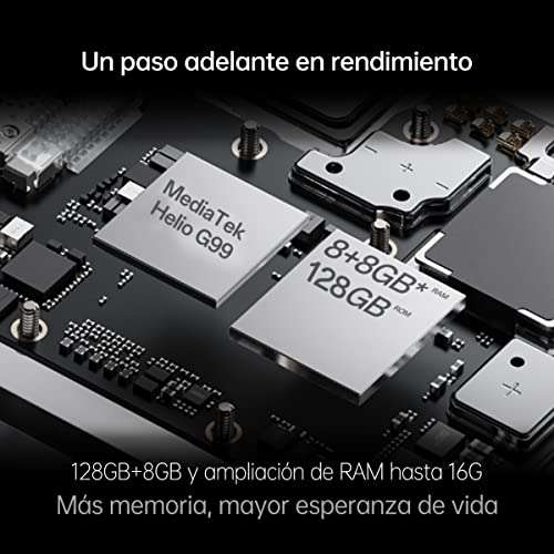 OPPO Reno8T - 8GB+128GB, Cámara 100MP+2MP, Cámara Microscopio, Smartphone Android, Batería 5000mAh, Carga Rápida 33W, Dual Nano SIM