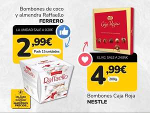 Bombones de Coco Rafaello [2,99€] o caja roja Nestle [4.99€]