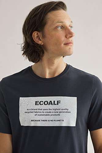 ECOALF, Camiseta Hombre New Natalf Label Patch, con Manga Corta, de Algodón,Tejido Reciclado + cupon 50% dto,Tallas S y M diferentes colores