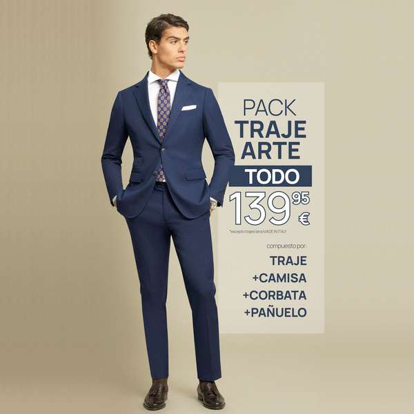 Pack traje Álvaro por € | Traje + camisa + corbata + pañuelo » Chollometro
