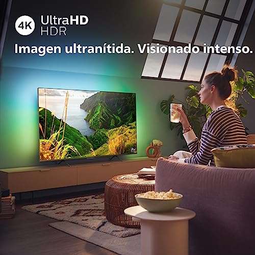 Philips 4K LED Smart Ambilight TV|PUS8118|75 Pulgadas|UHD 4K TV|60 Hz|P5 Picture Engine|HDR10+|Smart TV|Dolby Atmos|Altavoces| Soporte