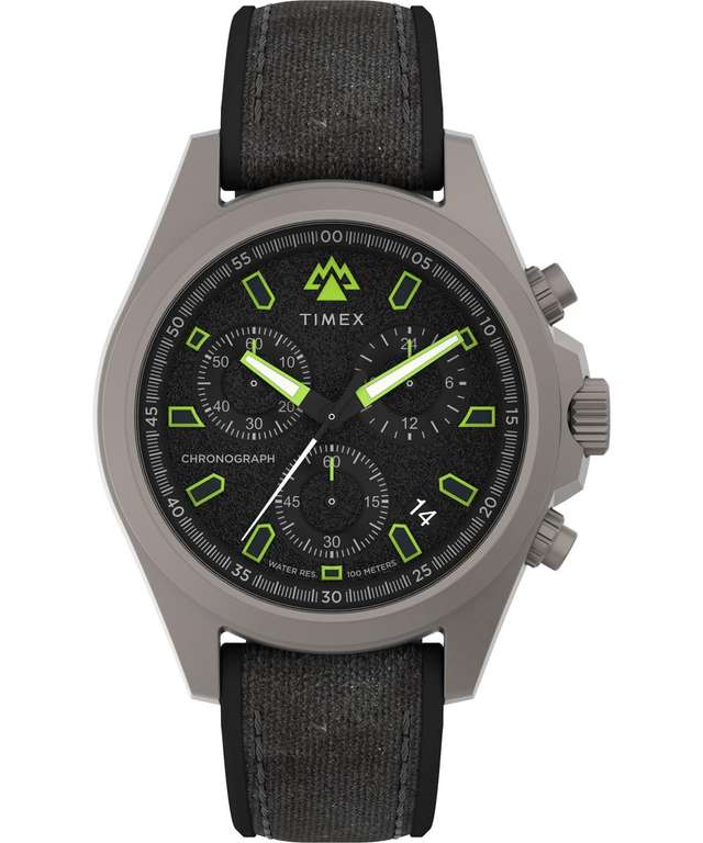 Timex W2V96300, Reloj Cronógrafo para Hombre de Cuarzo, Cristal de zafiro, correa de caucho, 43 mm