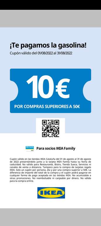 10€ de descuento en IKEA por compras de 50€ (Solo Cataluña)