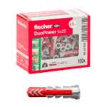 Fischer DuoPower 537639 - Tacos de 5 x 25 mm, para pared completa, ladrillo perforado, cartón yeso, 100 unidades