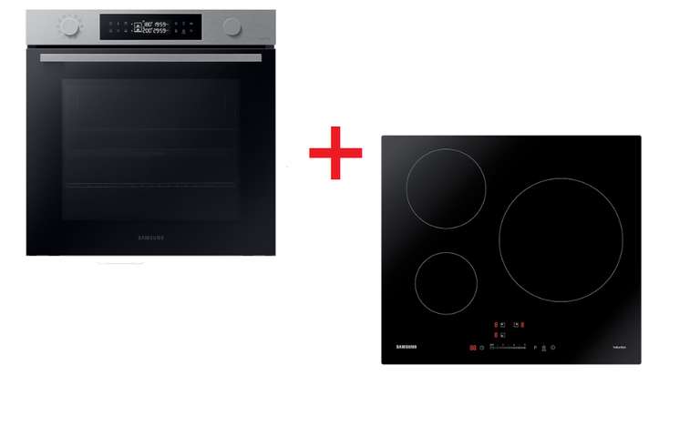 Samsung Pack Horno Dual Cook Bespoke NV7B4455UAS/U3 + Placa inducción 3 zonas de cocción NZ63M3707AK // Más opciones y combinaciones en info
