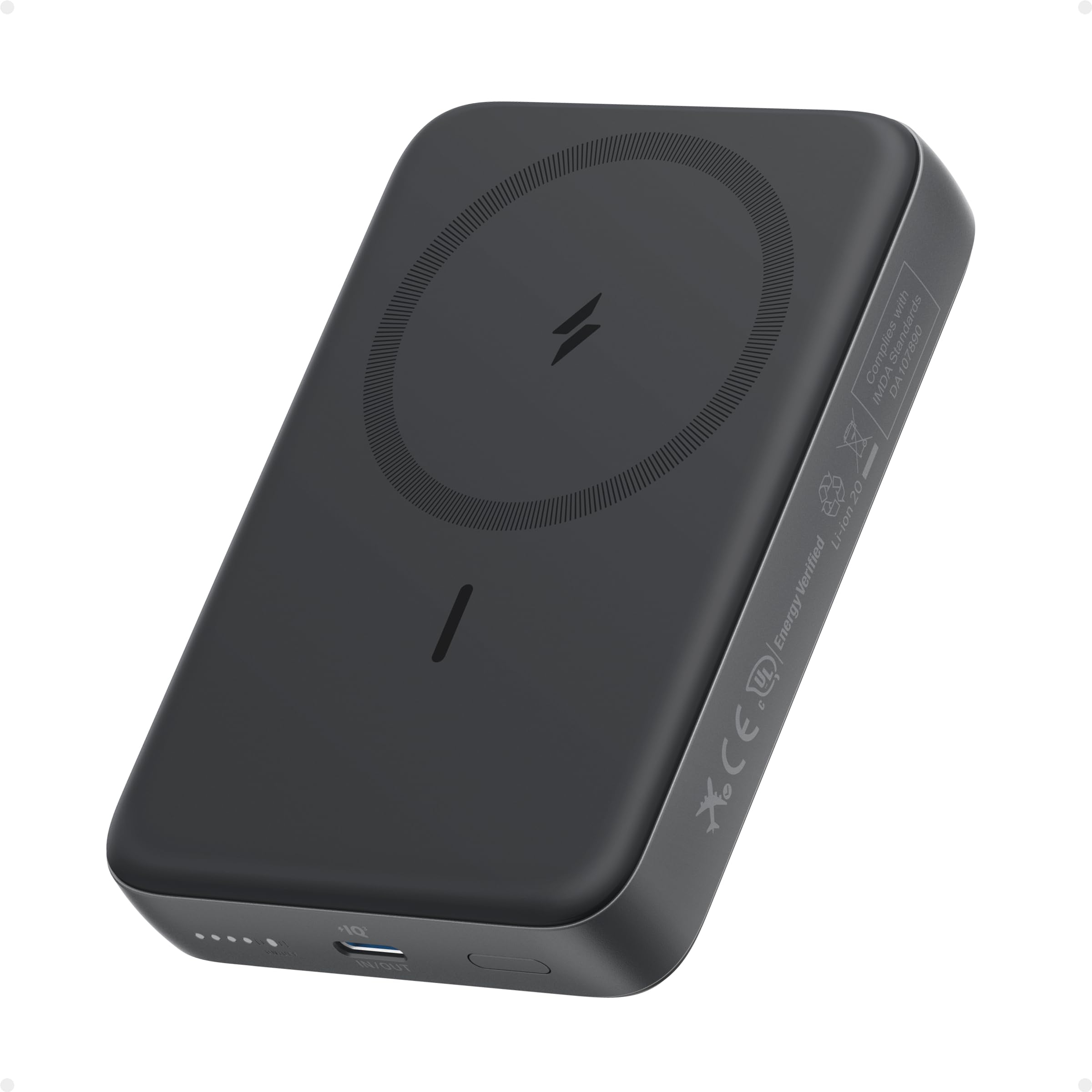 Anker Zolo Batería Externa magnética, Cargador portátil inalámbrico de 10 000 mAh con Carga rápida máxima de 30 W,