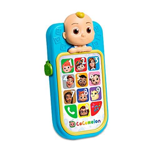 CoComelon - JJ's My First Phone, móvil de Juguete con Sonidos y música, Set de Juego Infantil de Aprendizaje, números, Colores, Formas y más