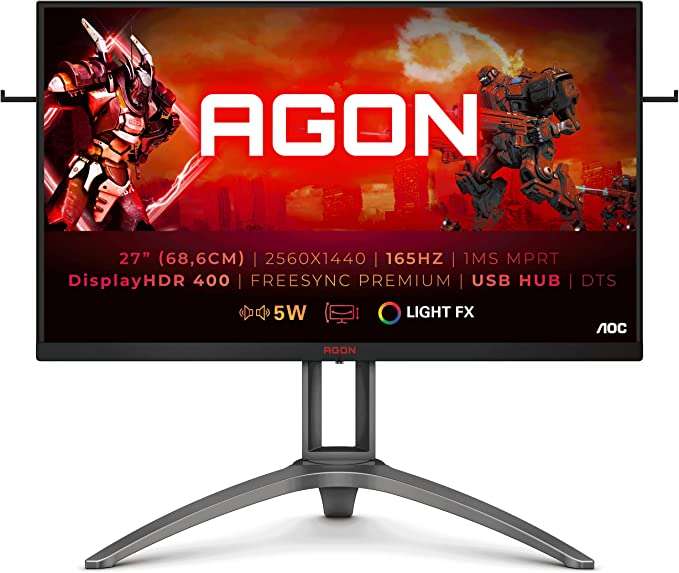AOC AGON AG273QXP - Monitor QHD de 27 pulgadas, 170 Hz, Nano IPS, 1 ms, HDR400, FreeSync Premium Pro (2560x1440, HDMI, DisplayPort