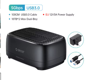 Estación de disco duro ORICO de doble bahía USB3.0 5Gbps