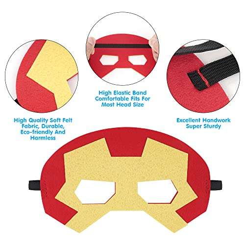Pack de 16 Mascaras de Superhéroes para Niños