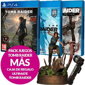 Trilogia Tomb Raider Ps4 + Caja Ultimate Edition [Figura, abrebotellas y una linterna]
