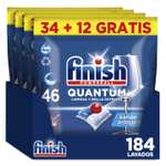 Finish Powerball Quantum 184 Pastillas para Lavavajillas, Limpieza y Brillo Potentes, Aroma Regular Formato 4x46