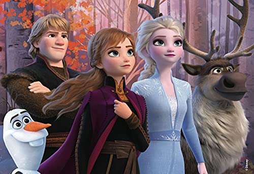 Puzzle para niños, 4 puzles de 48 piezas 2 en 1, Doble Cara con reverso para colorear - Disney Frozen 2