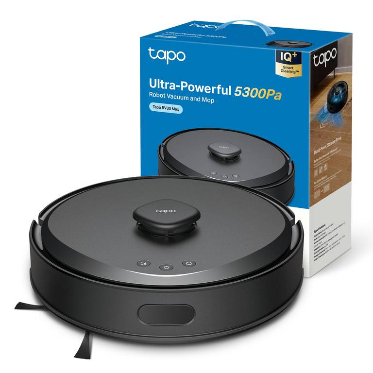 Robot Aspirador Tapo RV30 MAX (5300 Pa, Doble Navegación LiDAR+IMU, Control por App y Voz)