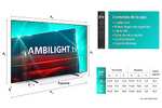 Philips 4K OLED Ambilight TV|OLED718|65 Pulgadas|UHD 4K|120 Hz|P5 AI Picture Engine|HDR10+|Google Smart TV|Dolby Atmos|Altavoces 20 W