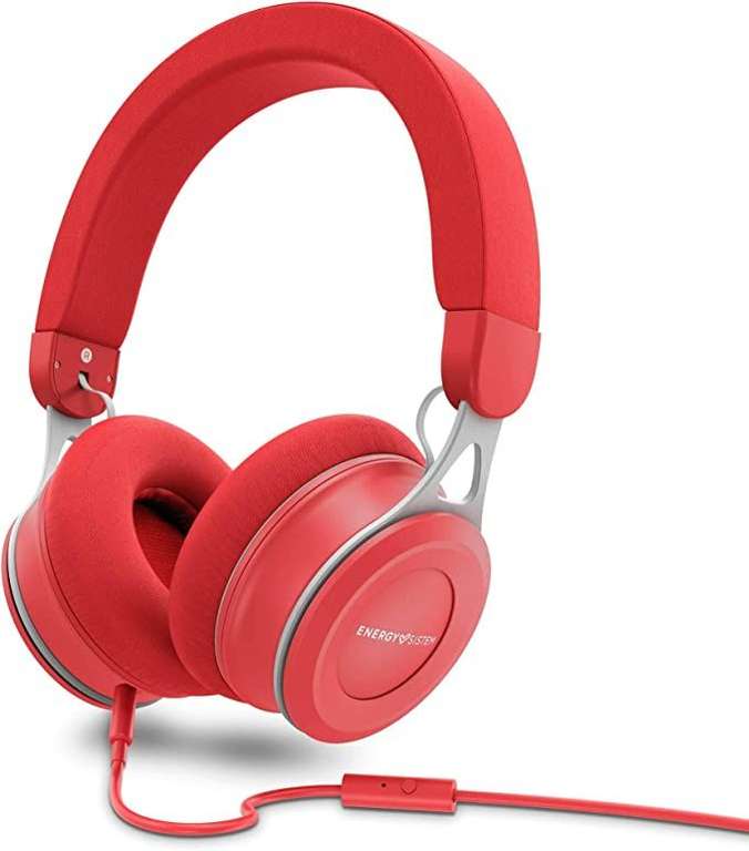 Energy Headphones Urban 3 Mic Red (Deep Bass, almohadillas extracómodas, acabados metálicos, control por voz)