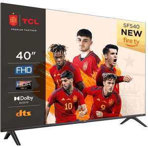 TV DLED 40" - TCL 40SF540, Fire TV, Full-HD, Procesador cuatro nucleos, HDR10, Dolby audio, Negro [Desde App]