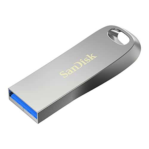 SanDisk Ultra Luxe, Memoria flash USB 3.1 de 256 GB y hasta 150 MB/s de Velocidad, Color Plata.