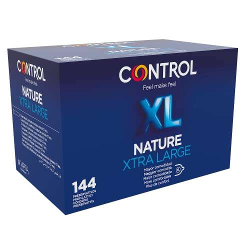 Preservativos Control - Caja de condones, 144 unidades (pack extra grande), varias opciones.