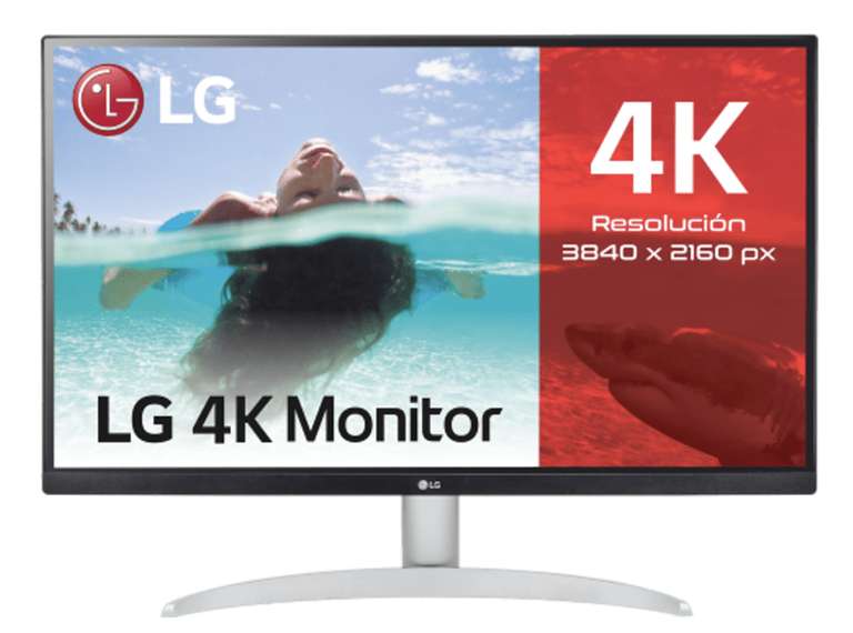 Monitor - LG 27UP600-W, 4K , 5 ms, 60 Hz, HDR 10, de 27 pulgadas