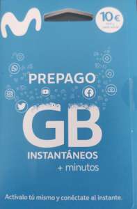 Tarjeta SIM Movistar Prepago con 10 € de saldo