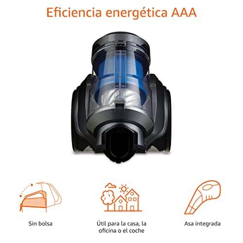 Amazon Basics – Aspirador multiciclónico, filtración de alta eficiencia, para suelos duros y alfombras, filtro HEPA, 700 W, 2,5 l (UE)