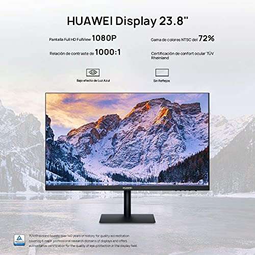 HUAWEI AD80 - Monitor de 23,8” FullHD 60 Hz (1920x1080, Panel IPS antireflejos, HDMI, VGA, 16:9, Flicker-Free, Low Blue Light, AMD FreeSync)