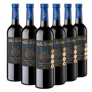 Pata Negra Edición Especial Fauna Ibérica D.O. Rioja Tinto Crianza 6 botellas x 750 ml + REGALO 6 COPAS Pata Negra