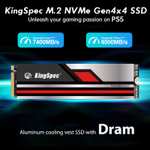 2TB KingSpec NVME- SSD para PS5, con Dram PCIe 4,0x4 Gen4 M.2 2280 NMVe con disipador