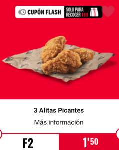 3 Alitas de Pollo por 1,5€ - KFC