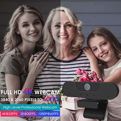 VIZOLINK W8GS 4K Webcam UHD Autofocus Webcam con micrófono estéreo