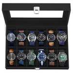 SONGMICS Caja de Relojes con 12 Compartimentos (Envio desde España)