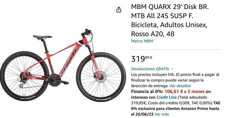 Bicicleta MBM QUARX 29'