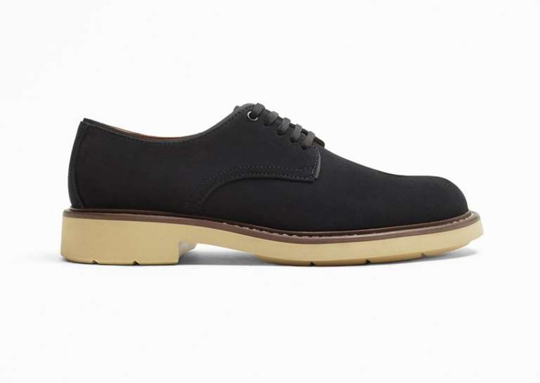 Zapatos piel serraje marrones o negros de Zara [ Envio a tienda » Chollometro