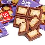 Milka LU Mini Tableta de Chocolate con Leche de los Alpes Cubierta con Galletas - Pack de 20 x 35g